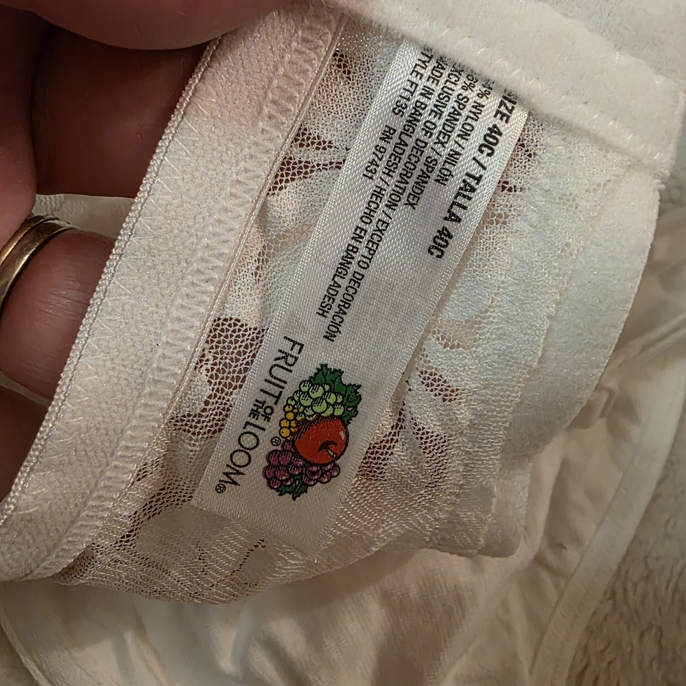 Fruit of the Loom Floral Lace Bra - White - Picture 3 of 4